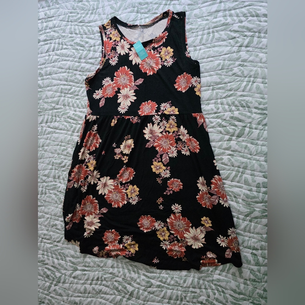 Brand New Maurices Black Floral Dress